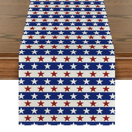 

Tookss Linen Table Runners Independence Day Kitchen Dining Table Placemat For Indoor Outdoor Home Party Decoration