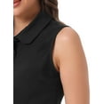 thumbnail image 5 of INSPIRE CHIC Women's Casual Tank Top Sleeveless Peter Pan Collar Chambray Shirt M Black, 5 of 6