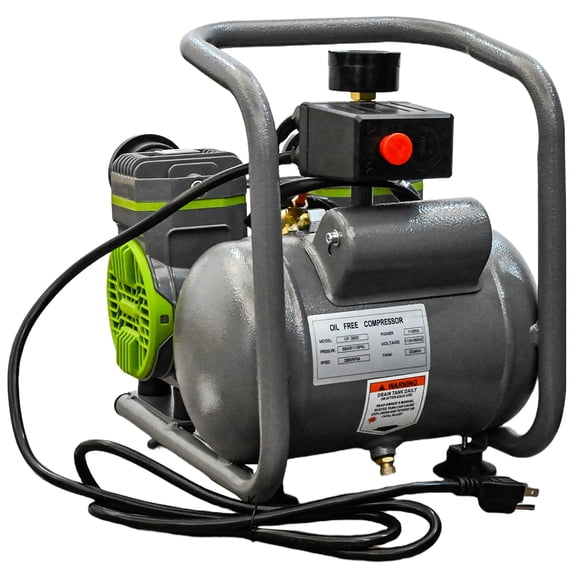 Oil Free Air Compressor, Quiet Low Noise Portable Air Compressor with Tank, 110V High Pressure Pneumatic Pump for Garage, Workshop, Woodworking, Tire Inflation
