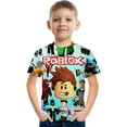 thumbnail image 1 of T-shirt à Manches Courtes Imprimé Roblox pour Garçons, Basique, Décontracté, 1 of 3