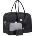 thumbnail image 1 of Bolsas de fin de semana para mujer, bolsa de viaje grande de lona, bolsa de viaje con compartimento para zapatos, 21 pulgadas, juego de 3 piezas, 1 of 8