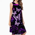 thumbnail image 2 of Glowing Butterfly Purple Background Dress Elegant Party Dresses Evening Dresses Women Dress Sleeveless Dress Ladies Dresses, 2 of 4