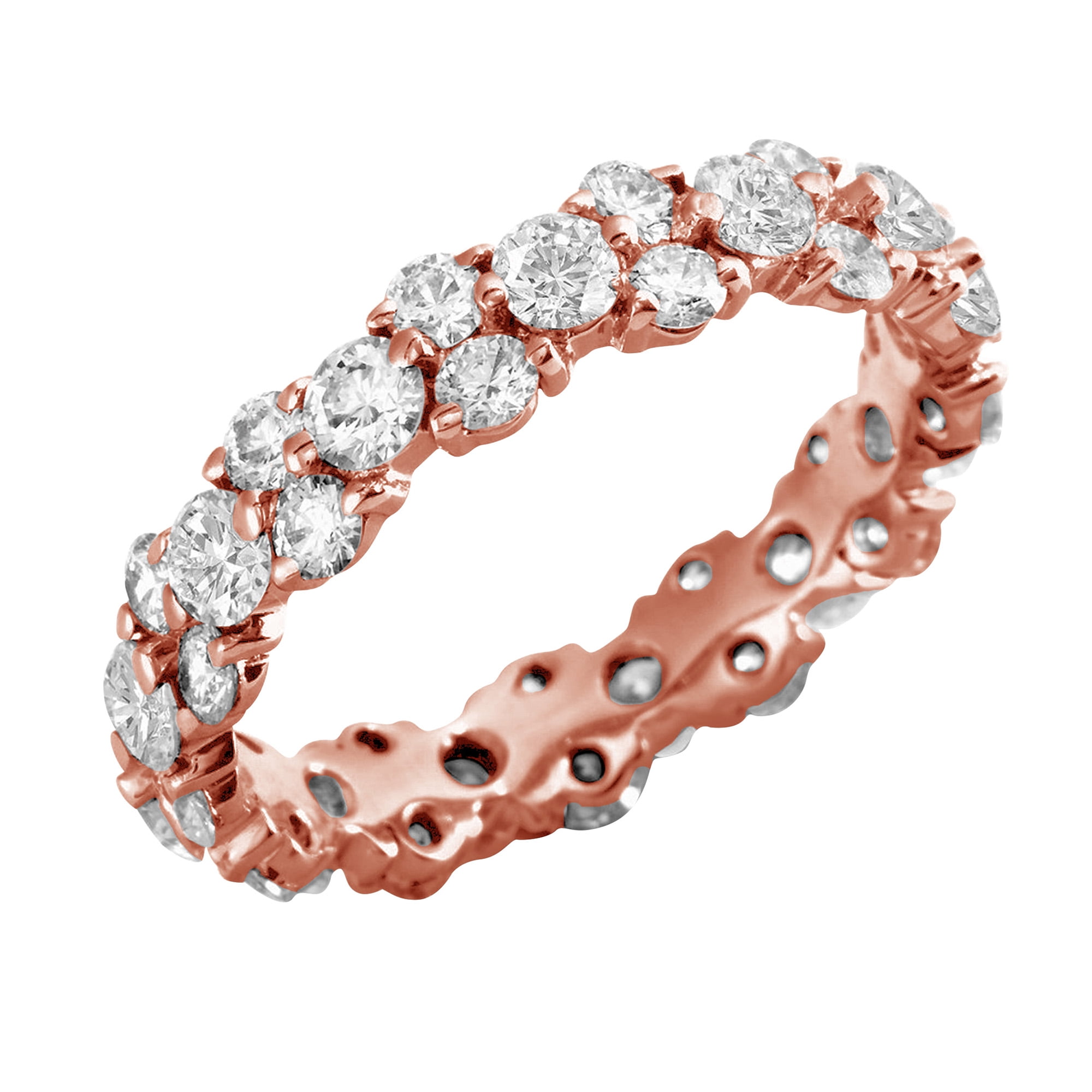 DiamondMuse Swarovski & CZ Eternity Band In Pink Rodium Plated