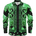 thumbnail image 1 of Camisas para hombre doradas de lujo, cómodas y elegantes, con solapa y botones, para fiestas de graduación, reuniones y calles, 1 of 6