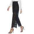 thumbnail image 6 of REALiKUN Women's Lace Sheer Elastic Waist Wide Leg Pants See Through Long Trousers Party Clubwear, 6 of 7