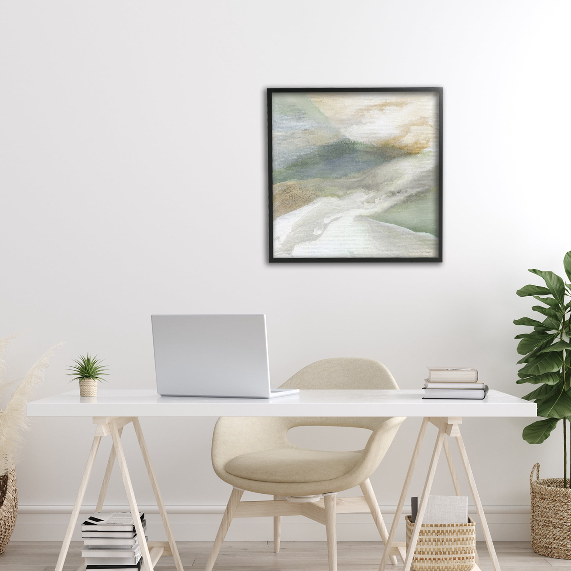 Stupell Industries Serene Mist Over Rolling Fields Black Framed Giclee Art, design by Carol Robinson