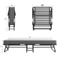 Folding Twin Bed with Mattress 75" x 46" Rollaway Guest Bed Portable