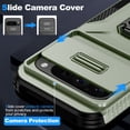thumbnail image 3 of Dteck Shockproof Case for Google Pixel 9 Pro XL, with Slide Lens Cover Military Grade Ring Stand Protection Anti-Slip Phone Case, Darkgreen, 3 of 8