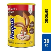 Nestle Nesquik Chocolate Flavor Powder Stir In Drink Mix Canister, 38 oz Canister, 83 Servings