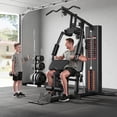 thumbnail image 4 of MITONOS Home Gym System,Workout Station with 140lbs Weight Stack,All in One Home Gym Equipment with Pulley System,Seated Row,Leg Extension for Full Body Strength Training, 4 of 12