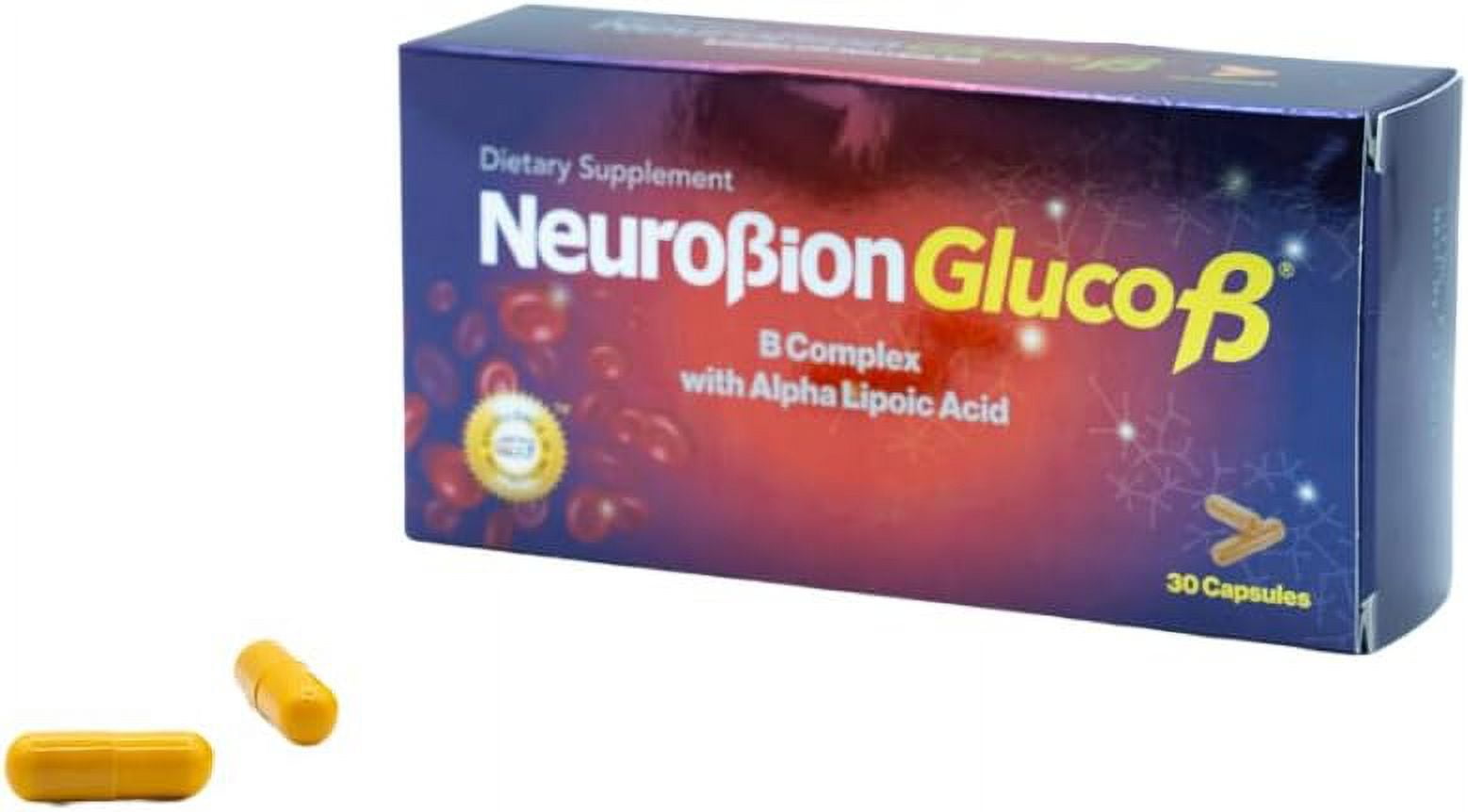 Neurobion Gluco B con Acido Alfa Lipoico Dietary Supplement B Complex with Alpha Lipoic Acid, Complejo B 30 Capsule