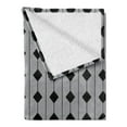 thumbnail image 2 of Grey Geometric Soft Flannel Fleece Throw Blanket, Vertical Stripes with Squares Grid Design on a Grey Backdrop, Cozy Plush for Indoor and Outdoor Use, 70" x 90", Charcoal Grey Pale Grey, by Ambesonne, 2 of 5