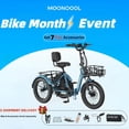 thumbnail image 5 of MOONCOOL TK Pro Foldable Electric Tricycle W/ Rearview mirror accessory Kit, 1500W Motor 48V 20Ah Battery, 20" Fat Tire Three Wheel 6-Speed Electric Mountain Bicycle for Adults, 5 of 17