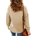 thumbnail image 5 of QAFOPEH Women High Neck Long Sleeve Drawstring Hoodie, 5 of 6