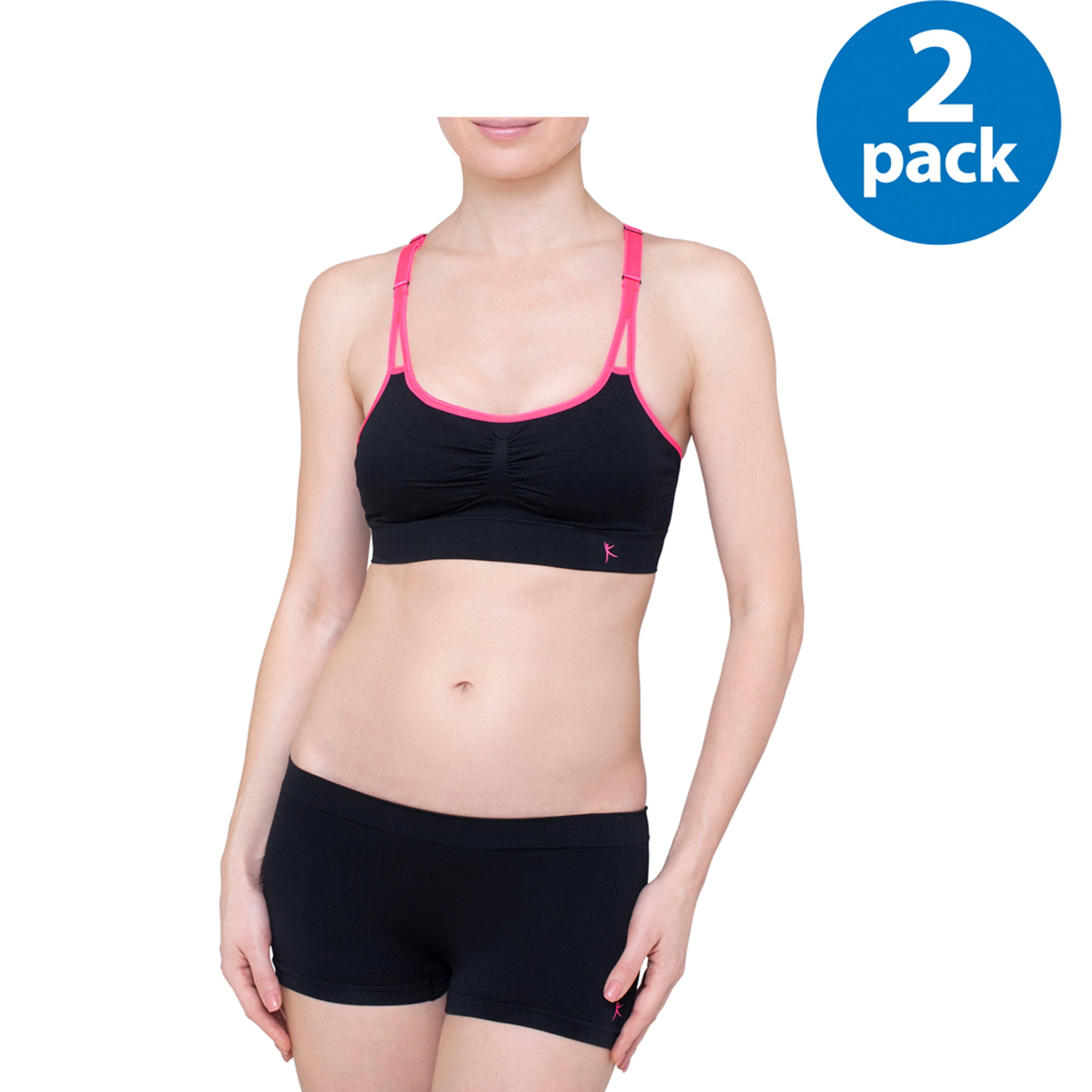 BRAND NEW 2 PACK PRO FIT PADDED SPORTS BRA GREAT FOR GYM  SIZE MEDIUM