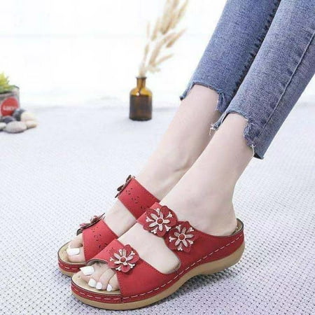 

Wedge Sandals for Women Summer Casual Beach Wedge Shoes Slip on Platform Slipper Mules Open Toe Shoes