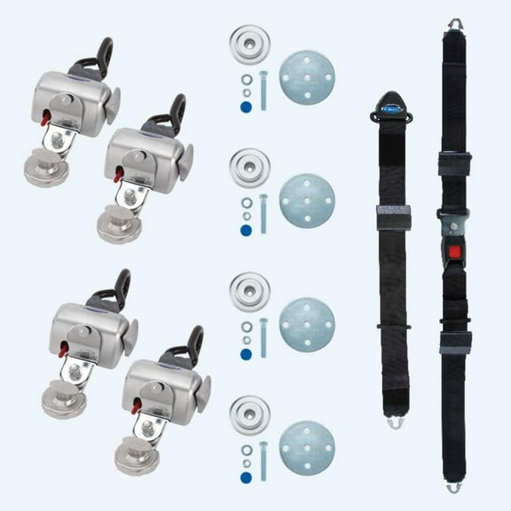 4 QRT Standard Retractors with Slide 'N Click fittings; and Manual Lap & Shoulder Belt | Q-8200-A-SC