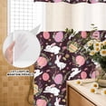 thumbnail image 3 of No Hook Shower Curtain, Easter Bunny Eggs Shower Curtains for Bathroom with See Through Top Window, Spring Leaves Daisy Flowers Vintage Purple Waterproof & Washable Bath Curtain Narrow 54"x78", 3 of 9