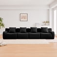 thumbnail image 3 of Miekor Furniture 4-Seat Boneless Sofa,High-Quality Teddy Fabric,No assembly required Curved armrest,Anti-slip Design,32D High Density Sponge Full Compression Vacuum Packag,For Studies Iiving R No5527, 3 of 9