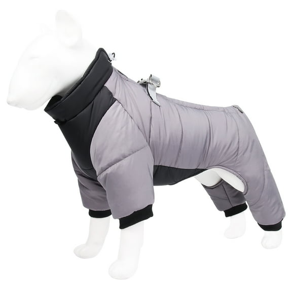 Duuclume Dog Cold Weather Coat Reflective Waterproof Puppy Clothes Thickened Outerwear Gray M