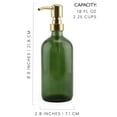 thumbnail image 6 of Darware Green Glass Soap Dispensers (2-Pack, Gold Metal Pumps, 16-Ounce); Decorative Pump Bottles for Kitchen and Bathroom, 6 of 9