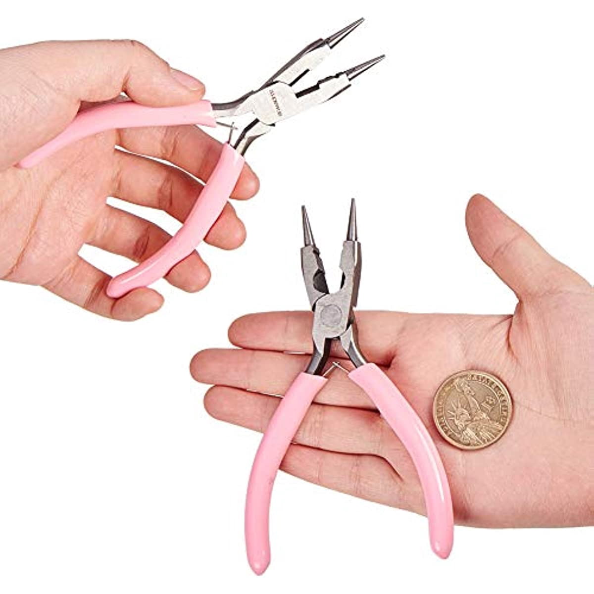 4.5-Inch Round Nose Pliers – Mini Ultra-Tapered Jaw, Spring-Loaded, High-Carbon Steel, For Jewelry Making, Wire Wrapping & Beading