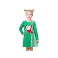 thumbnail image 5 of Girls Dress Green Shirt Santa Asymmetrical Striped Piano Christmas Casual 6 Years, 5 of 6