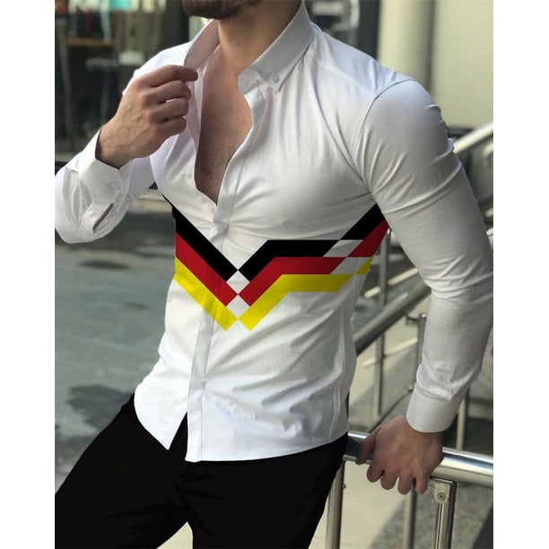 Camisas retro de moda para hombre 2024, camisetas casuales con estampado de tótem floral, camisetas de manga larga para hombre, ropa de fiesta para exteriores, camisetas tipo cárdigan, camisetas para