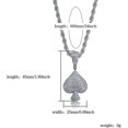 thumbnail image 3 of LAICAIW Iced Out Club Diamond Heart Spade Playing Cards Simulated Lab diamonds Pendant Necklace, 3 of 6