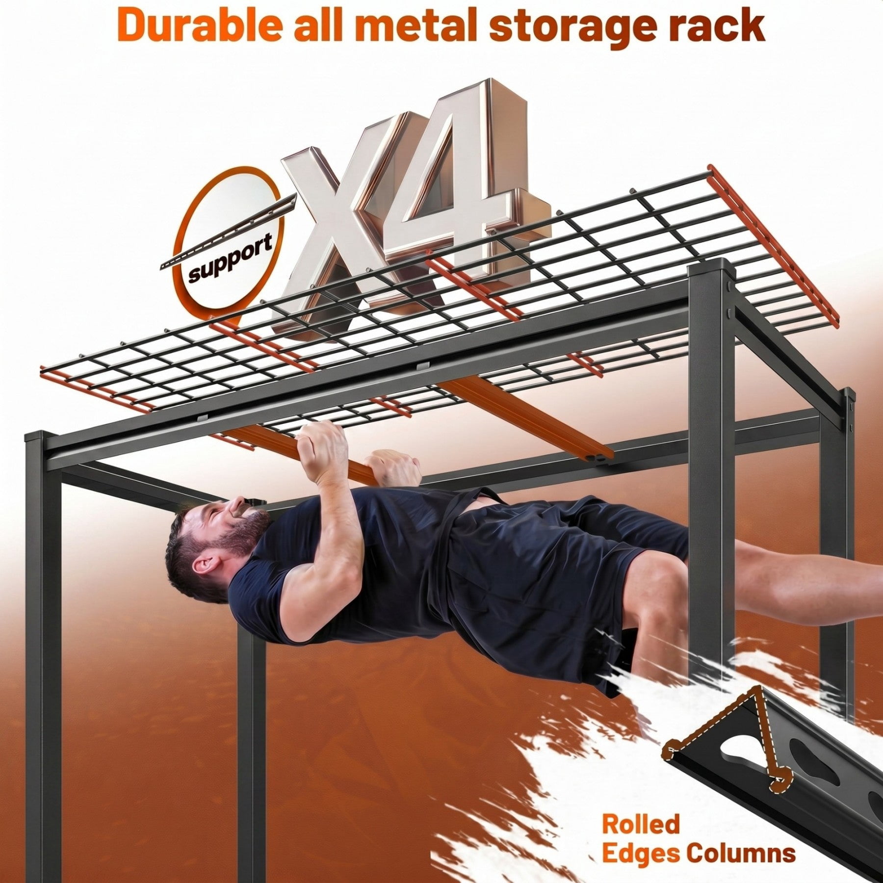 Sailvan 3000LBS Heavy Duty Garage Shelving, 5-Tier Adjustable Metal Storage Shelves, Industrial Steel Utility Rack, 48"W x 24"D x 72"H,Black