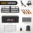thumbnail image 2 of Nilight 60" x 24"x 7.87" Folding Carrier Fits 2-Inch Receiver 500 Lbs Capacity Bag Net Ratchet Straps Lock Stabilizer for SUV Pickup RV Van, 2 of 9