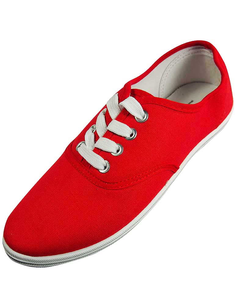Easy USA Womens Canvas Lace Up Shoe with Padded Insole 373086B(M)US