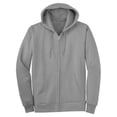 thumbnail image 1 of Classic Fitted Basic Zip Up Hoodied Sweater - Heather Grey - Small, 1 of 1