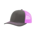 thumbnail image 2 of Richardson - Adjustable Snapback Trucker Cap - 112 - Charcoal/ Neon Pink - Size: OSFM, 2 of 5