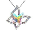 thumbnail image 2 of Wioihee Multi-colors Beautyiful Butterfly Pendant Necklace Crystal Long Chain Sweater Necklace for Women-Blue, 2 of 2