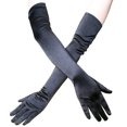 thumbnail image 2 of Vestido largo guantes de satén espectáculo de boda guantes de graduación disfraz Acc, 2 of 4
