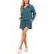 thumbnail image 2 of INSPIRAR CHIC Conjuntos de Pijamas para Mujeres de 2 Piezas, Conjuntos de Lounge de Tejido Waffle, Parte Superior de Manga Larga y Pantalones Cortos con Bolsillos XS Verde Oscuro, 2 of 5