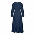 thumbnail image 5 of Fesfesfes Women Robe Loose Long Sleeve Dress Solid Ankle-length Dress Long Dress, 5 of 8