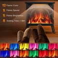 thumbnail image 2 of Auseo Electric Fireplace Heater 25’’ with 3D Realistic Flame Effect, Freestanding Fireplace, Different Flame Color, 500W/1500W,- Black, 2 of 7