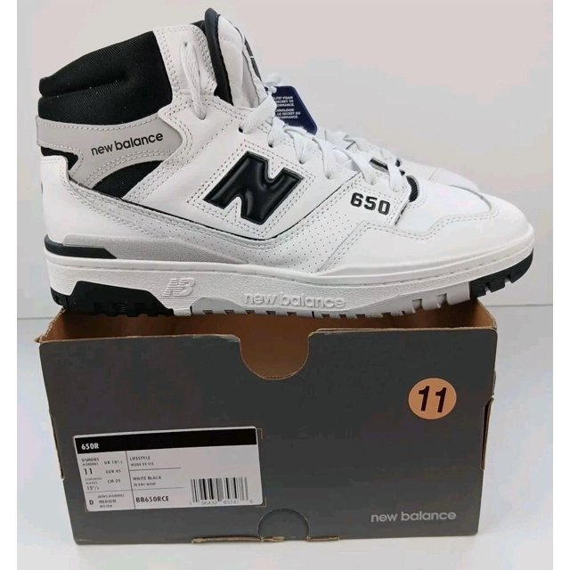 New Balance 650R Lifestyle Sneaker White / BLK Shoes BB650RCE Men's Sz 11 New