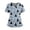 02-Gray, variant on Halloween Scrubs for Women Nurse Vet Pediatric Plus Size Nursing Uniforms Cute Demon Cat Scrub Tops with Pockets Yellow 3XL