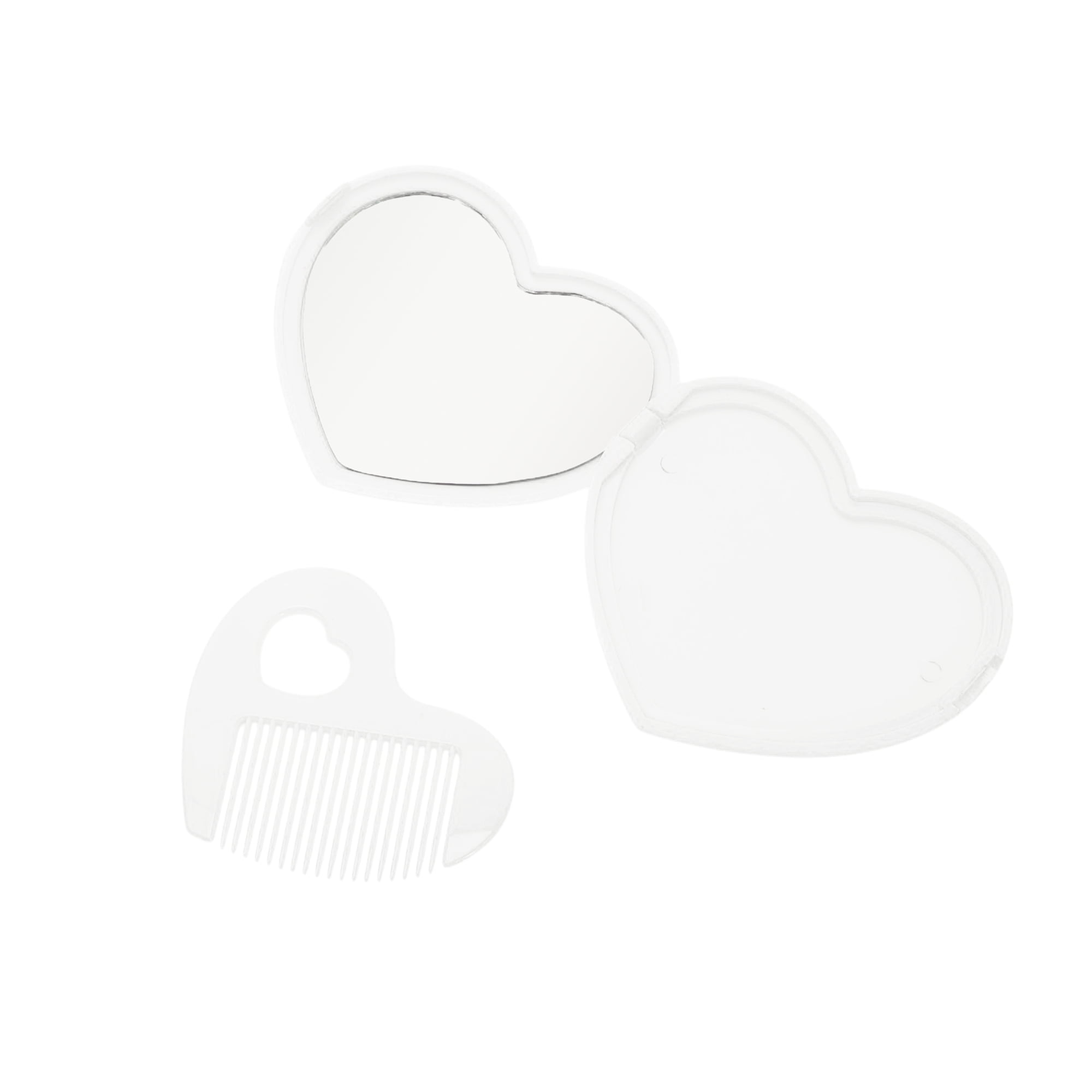 Unique Bargains 1pc Heart-shaped Makeup Mirror for Personal Grooming White