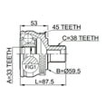 thumbnail image 2 of Febest OUTER CV JOINT 33X59.5X38 # 1710-A4A45 OEM 8E0498099, 2 of 2