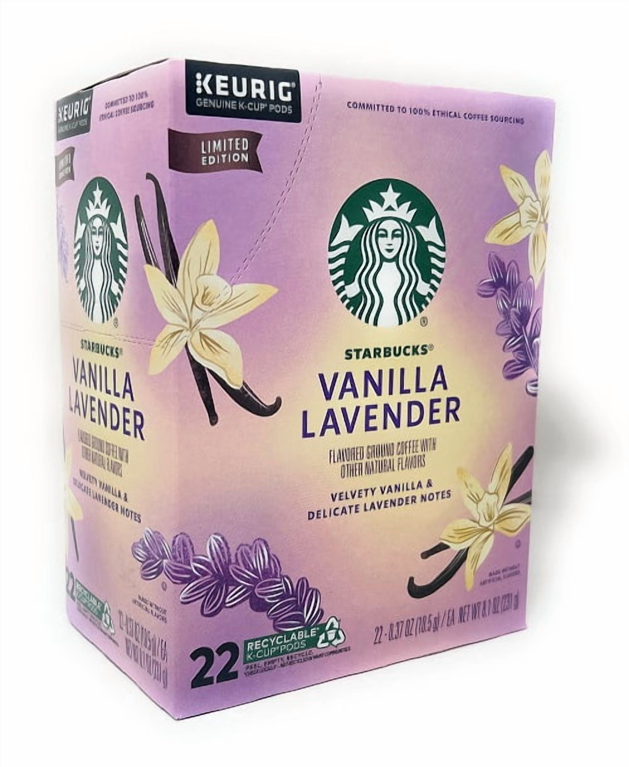 Starbucks Vanilla Lavender K-Cup Coffee Pods - 22 count - 1 box
