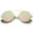 Gold / Pink-Green Mirror, variant on sunglassLA Unisex Modern Slim Frame Double Nose Bridge Colored Mirror Flat Lens Round Sunglasses (Gold / Blue Mirror) - 53mm