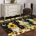 thumbnail image 4 of Spring Gnomes Area Rugs Collection 4'x6', Farmhouse Botanical Sunflowers Wooden Grain Non Slip Indoor Rectangle Throw Runner Rug Floor Mat Carpet for Living Room Dining Table Bedroom Nursery, 4 of 9