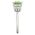 thumbnail image 3 of 2.5 ct Princess Cut Natural Peridot Three-Stone Engagement Ring for Women in 18K White Gold, 3 of 5