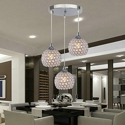 Dingguâ 3 Lights Modern Crystal Ball Pendant Light Fixture Flush Dingguâ 3 Lights Modern Crystal Ball Pendant Light Fixture Flush Mounted Ceiling Chandelier Com