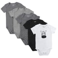 thumbnail image 1 of Hanes Body unisex para bebé Ultimate Flexy de manga corta para niños y niñas, paquete de 5, gris/negro, 12-18 meses EE. UU., 1 of 1