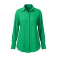 thumbnail image 6 of BUIGTTKLOP Button down Shirts for Women Cotton Long Sleeve Top Casual Loose Fitted Collared Blouses, 6 of 8